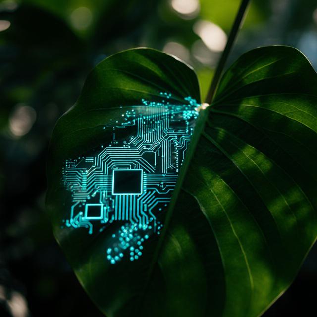 Unione tra tecnologia digitale e forme naturali organiche